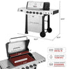 5-Burner Gas Grill with Side Burner in Silver