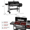 Gas & Charcoal Grill Combo with Offset Smoker
