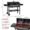 2-Burner Gas & Charcoal Grill Combo with Side Burner & Side Shelf