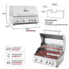 Built-In Gas Grill Head with Sear & Infrared Rear Burners