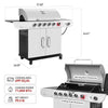 6-Burner Gas Grill with Sear Burner and Side Burner - 699 Sq. In. Outdoor BBQ Grill with Cover