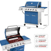 5-Burner Propane Gas Grill | 64,000 BTU | Blue