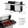 4-Burner Outdoor Kitchen Island Grill with Sink & Side Burner