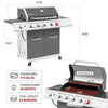 Deluxe 5-Burner Gas Grill with Sear Burner and Side Burner