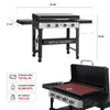 34-Inch 4-Burner Propane Gas Griddle with Hood  with 732 Sq. In.