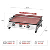 Royal Gourmet  Griddle with dimensions and specifications on a white background