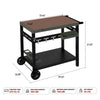 Workbench with dimensions and capacity details on a white background
