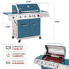 5-Burner BBQ Cabinet Style Gas Grill, Blue